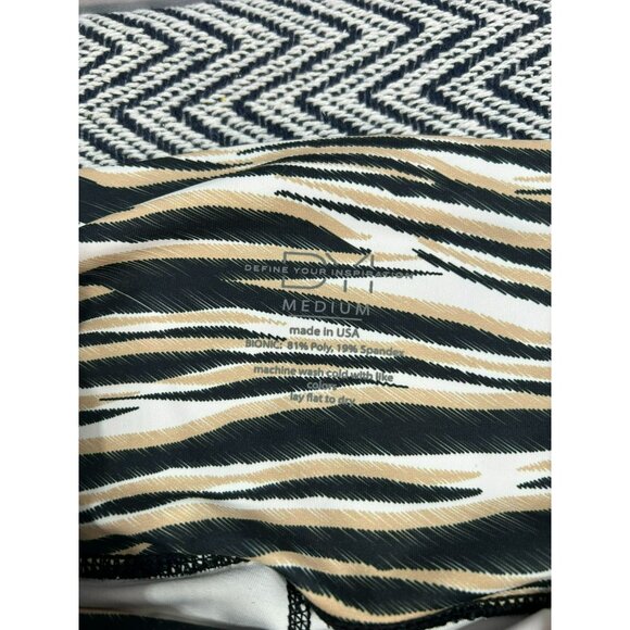 Tiger Stripe High-Waist Leggings DYI Define Your Inspiration Medium Made In USA - Picture 3 of 4